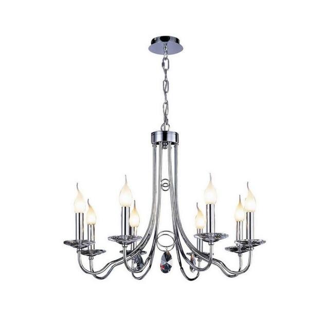 Netlighting Danya Pendant Round 8 Light E14 Polished ChromeCrystal in Silver - image 1