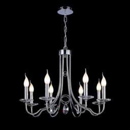 Netlighting Danya Pendant Round 8 Light E14 Polished ChromeCrystal in Silver - thumbnail 2