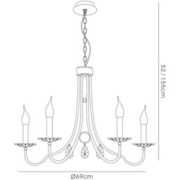 Netlighting Danya Pendant Round 8 Light E14 Polished ChromeCrystal in Silver - thumbnail 5