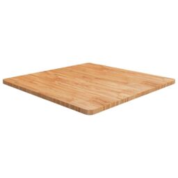 Berkfield Home Square Table Top Light Brown 80x80x2.5cm Treated Solid Wood Oak - Size: 80x80x2.5 cm - thumbnail 1