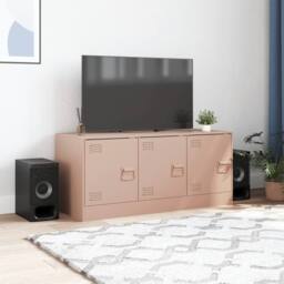 Berkfield Home TV Cabinet Pink 99x39x44 cm Steel - Size: 99 x 39 x 44 cm - thumbnail 3