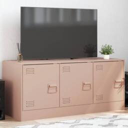 Berkfield Home TV Cabinet Pink 99x39x44 cm Steel - Size: 99 x 39 x 44 cm - thumbnail 2