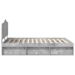 Berkfield Home Bed Frame with Headboard Concerte 160 x 200 cm Solid Pine Wood in Grey - thumbnail 8
