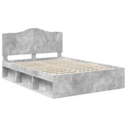 Berkfield Home Bed Frame with Headboard Concerte 160 x 200 cm Solid Pine Wood in Grey - thumbnail 4