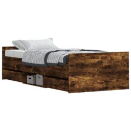Berkfield Home Bed Frame with Headboard & Footboard Smoked Oak 90x200 cm in Brown - thumbnail 3