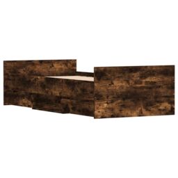 Berkfield Home Bed Frame with Headboard & Footboard Smoked Oak 90x200 cm in Brown - thumbnail 4
