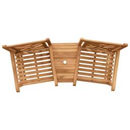 Berkfield Home Outdoor Chairs with Shelf Lattice with Storage Brown Solid teak wood - thumbnail 8