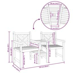 Berkfield Home Outdoor Chairs with Shelf Lattice with Storage Brown Solid teak wood - thumbnail 9