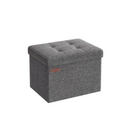 SONGMICS Small Rectangular Foldable Storage Ottoman Foot Rest Living Room in Dark Grey - thumbnail 6