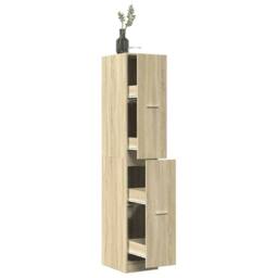 Berkfield Home Elegant Apothecary Cabinet¬†Sonoma Oak 30x41x174.5 cm Engineered Wood in Light Tan - thumbnail 2