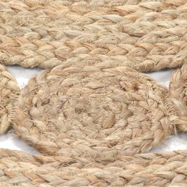 Berkfield Home Soft Area Rug Braided Design Jute 90 cm Round in Beige - Size: 100 cm diameter - image 1