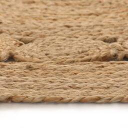 Berkfield Home Soft Area Rug Braided Design Jute 90 cm Round in Beige - Size: 100 cm diameter - thumbnail 3