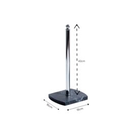 Showerdrape Octavia Grey Marble & Chrome Spare Toilet Roll Holder - thumbnail 2