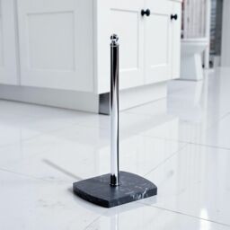 Showerdrape Octavia Grey Marble & Chrome Spare Toilet Roll Holder - thumbnail 1