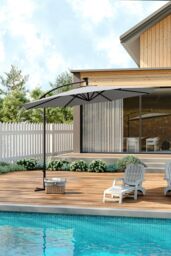 Living and Home 3m Cantilever Garden Parasol with LED Light（Base is not included） in Grey - thumbnail 3