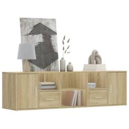 Berkfield Home Corner Cabinet Sonoma Oak 160x40x45 cm Engineered Wood in Brown - Size: 160 x 40 x 45 cm - thumbnail 1
