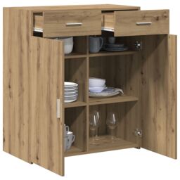 Berkfield Home Storage Cabinet Artisan Oak 80x42.5x93.5 cm Engineered Wood in Brown - thumbnail 3