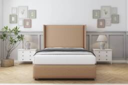 "Sloomy Stratford Dumfries Divan Base 2 Drawers 54"" Headboard & 12"" Footboard in Light Brown - Size: Super King" - thumbnail 2