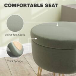 STILVORA Storage Ottoman with Metal Legs in Green - thumbnail 8
