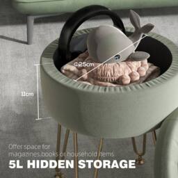 STILVORA Storage Ottoman with Metal Legs in Green - thumbnail 6