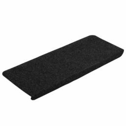 Berkfield Home Stair Mats Self-adhesive 15 pcs 65x24.5x3.5 cm Black - Size: Medium - thumbnail 3