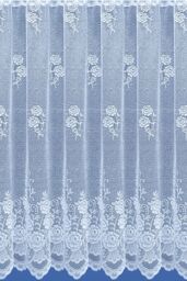 Tyrone Textiles Traditional Floral Heavy Lace Sheer Net Curtain Panel in White - Size: 200 cm width x 114 cm drop - thumbnail 2