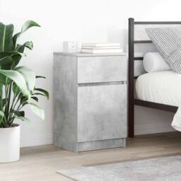 Berkfield Home Bedside Cabinet Concrete Grey 39x35x65 cm Engineered Wood - Size: 39 x 35 x 65 cm - thumbnail 2