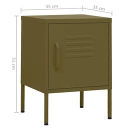 Berkfield Home Nightstands 2 pcs Olive Green 35x35x51 cm Steel - Size: 35 x 35 x 51 cm - thumbnail 9