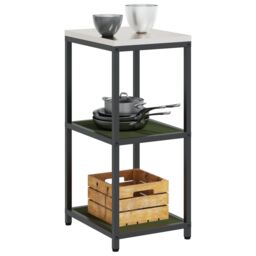 Berkfield Home Kitchen Storage Shelf with Storage Olive green Steel - thumbnail 3