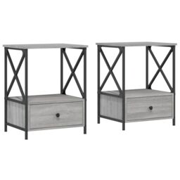 Berkfield Home Bedside Tables 2 pcs Grey Sonoma 50x41x65 cm Engineered Wood - Size: 50 x 41 x 65 cm - thumbnail 2