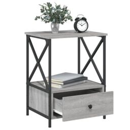 Berkfield Home Bedside Tables 2 pcs Grey Sonoma 50x41x65 cm Engineered Wood - Size: 50 x 41 x 65 cm - thumbnail 4