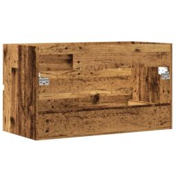 Berkfield Home Bathroom Hanging Cabinet Old Wood 80x38.5x45 cm Engineered Wood in Brown - thumbnail 6