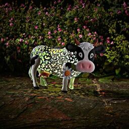 Marco Paul 26cm White Metal Solar Silhouette Cow Ornament - thumbnail 7