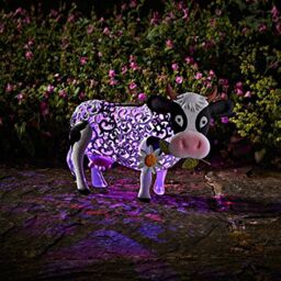 Marco Paul 26cm White Metal Solar Silhouette Cow Ornament - thumbnail 6
