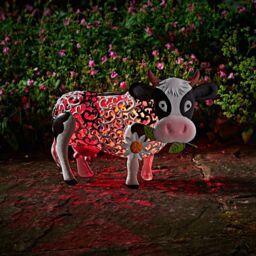 Marco Paul 26cm White Metal Solar Silhouette Cow Ornament - thumbnail 5