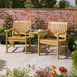 Rowlinsons Farnham Companion Seat - Timber - L80 x W168 x H87 cm - Stain/Oil in Brown - thumbnail 1