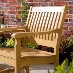 Rowlinsons Farnham Companion Seat - Timber - L80 x W168 x H87 cm - Stain/Oil in Brown - thumbnail 3