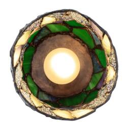 Happy Homewares Dragonfly Themed Open Top Blue & Green Stained Glass Tiffany Lamp - thumbnail 6