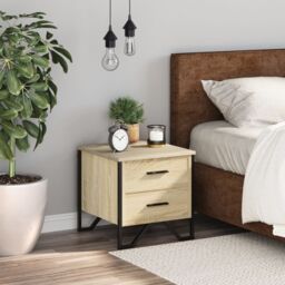 Berkfield Home Bedside Cabinet Sonoma Oak 40x41x40 cm Engineered Wood in Brown - Size: 40 x 41 x 40 cm - thumbnail 3