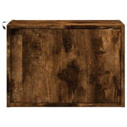 Berkfield Home Durable Wall-mounted Bedside Cabinet with LED Lights Smoked Oak in Brown - thumbnail 6