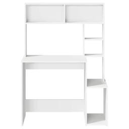Berkfield Home Decorative Desk with Shelves White 100x45x140 cm Engineered Wood - Size: 100 x 45 x 140 cm - thumbnail 4