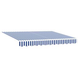 Berkfield Home Retractable Awning Manual Navy & White 350 x 250 cm in Blue - thumbnail 5