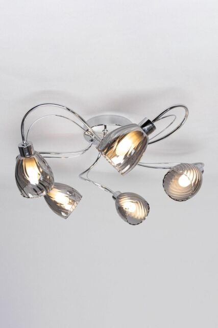 BHS Lighting Arya Bathroom Flush Ceiling Light in Silver - image 1