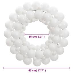 Berkfield Home Christmas Wreath White 45 cm Polystyrene - thumbnail 4