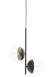 Orsina Dual Pendant With Candelabra Bulbs & Black Stem, 2-Light Drop Lamp, Sleek Black Pendant Lighting For Lounge - thumbnail 4