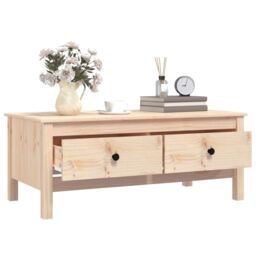Berkfield Home Coffee Table 100x50x40 cm Solid Wood Pine in Brown - Size: 100 x 50 x 40 cm - thumbnail 5