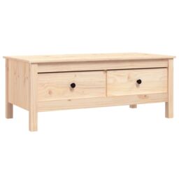 Berkfield Home Coffee Table 100x50x40 cm Solid Wood Pine in Brown - Size: 100 x 50 x 40 cm - thumbnail 2