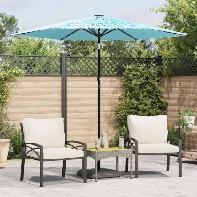 Berkfield Home Garden Parasol with Steel Pole Blue 223x223x213 cm - Size: 223 x 223 x 213 cm - image 1