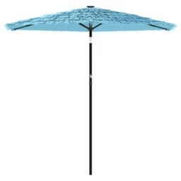 Berkfield Home Garden Parasol with Steel Pole Blue 223x223x213 cm - Size: 223 x 223 x 213 cm - thumbnail 3