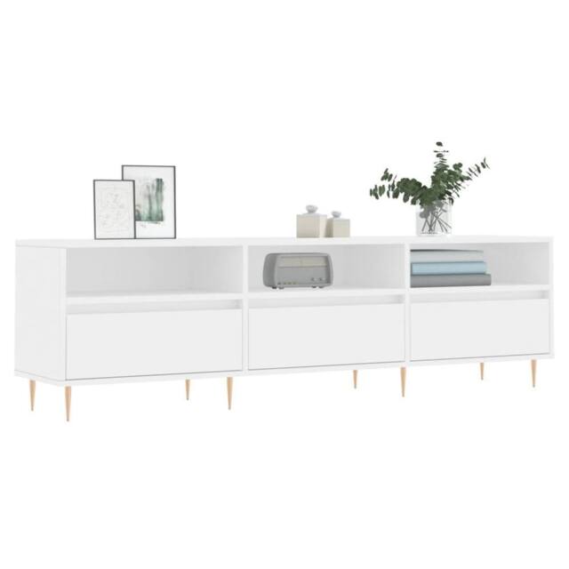 Berkfield Home TV Cabinet White 150x30x44.5 cm Engineered Wood - image 1